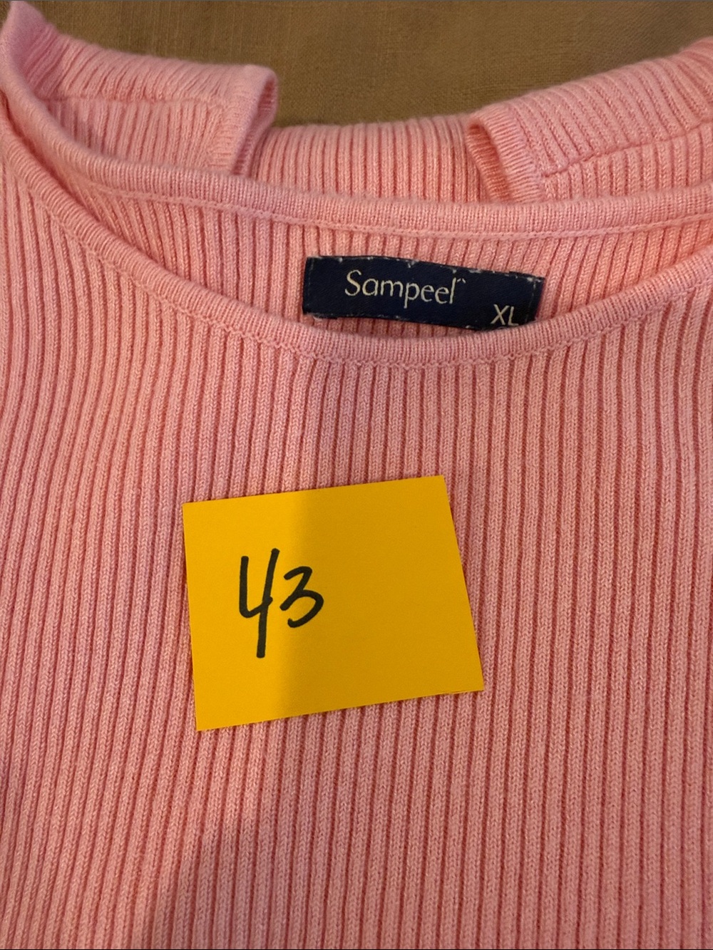 Pink Ribbed Sleeveless Tank Top - Picture 4 of 4